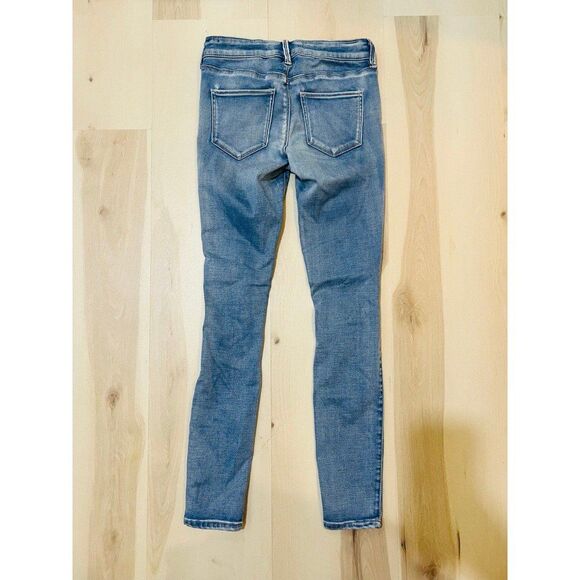 Abercrombie & Fitch Women Blue Denim Distressed Jean Legging Size 0 R W 25 L 29 - Picture 8 of 8
